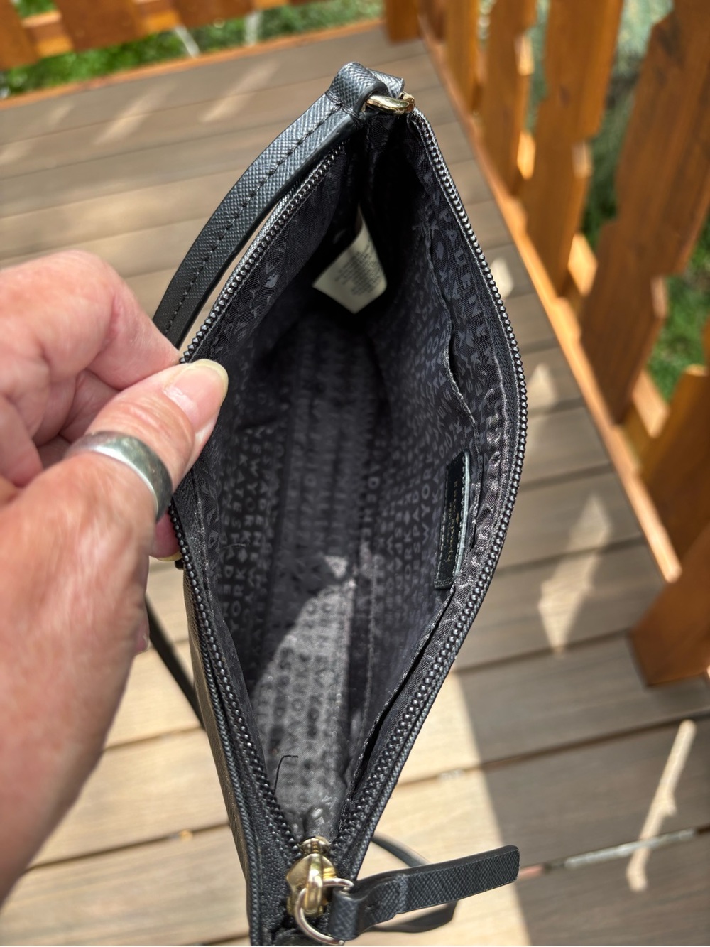 kate spade Black shimmer Striped Crossbody Bag - Picture 6 of 10